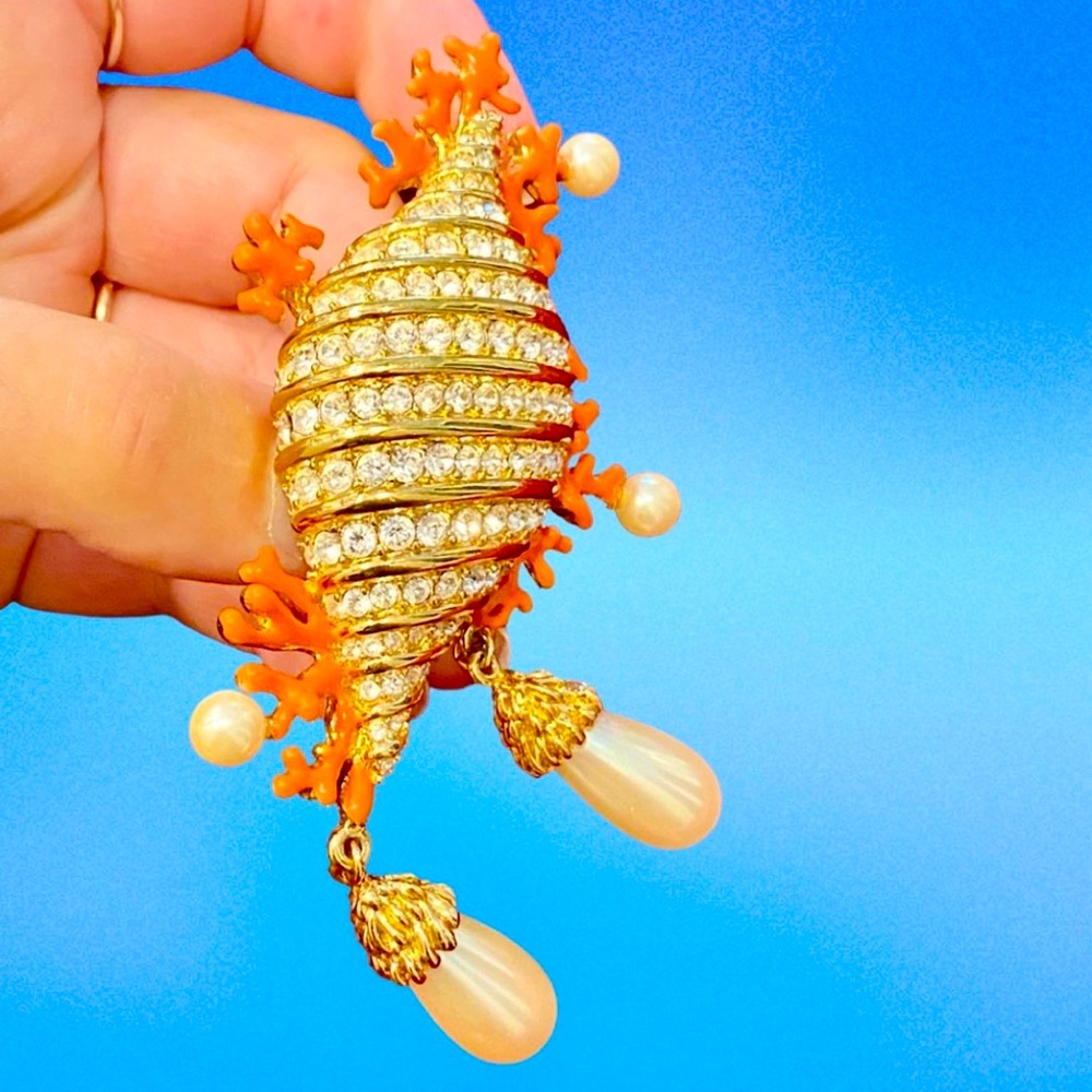 Superb Hutton Wilkinson Signed Seashell Diamant C… - image 8